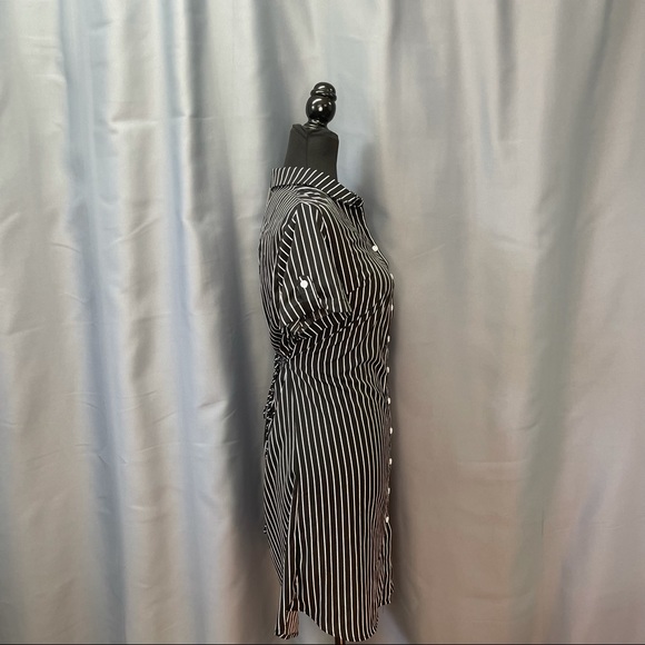 Motion- Black & white stripped collard dress - Picture 3 of 5